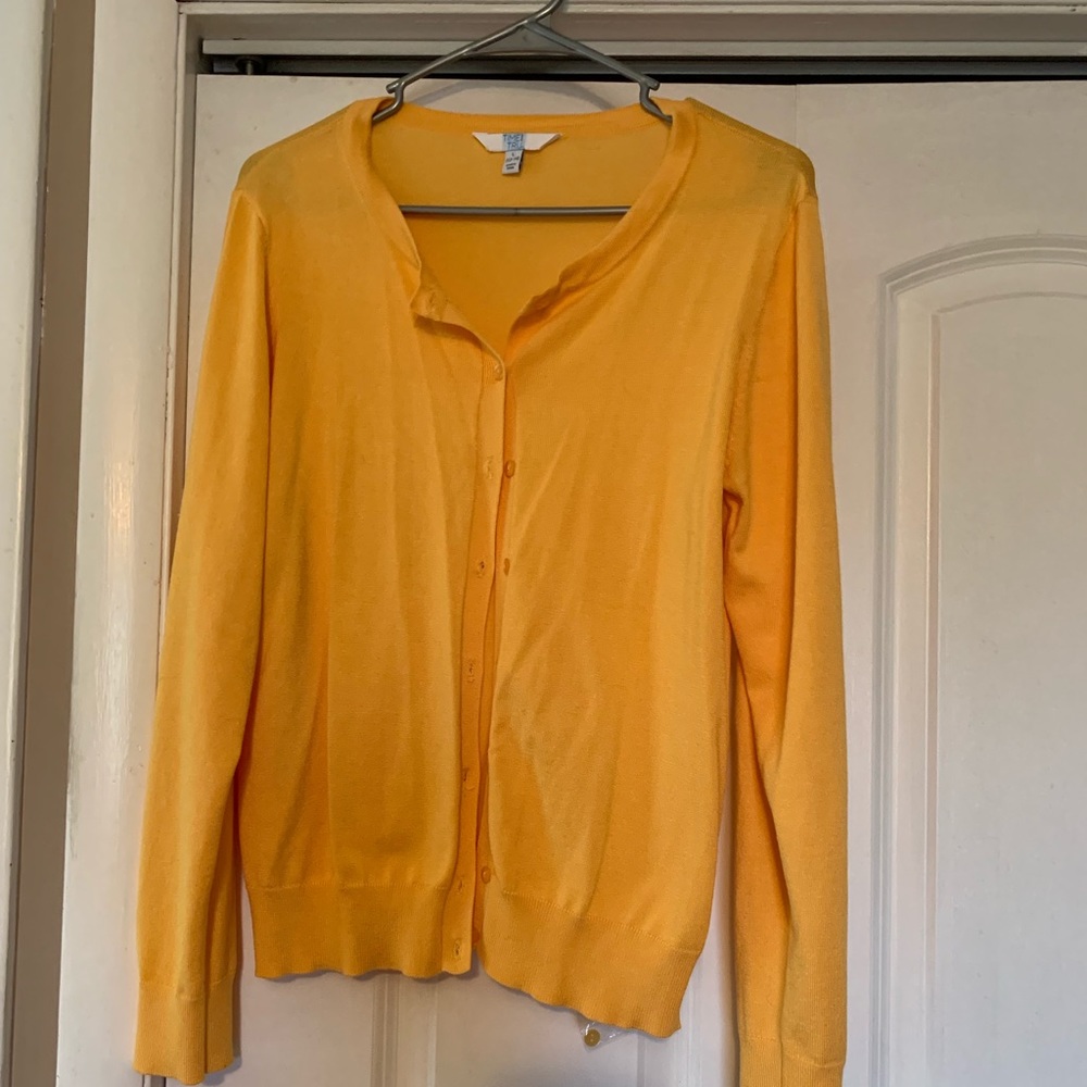Button down cardigan, yellow
